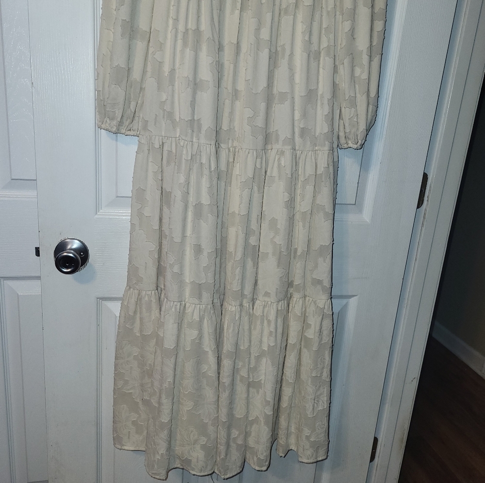 INA Smocked Lined Maxi Dress Women's Size Small‎ Cream Ivory Modest Cottagecore - Picture 14 of 14